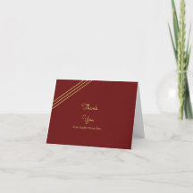 Red Gold Personalizado Blank Gracias Cartas