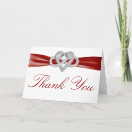 Tarjeta De Agradecimiento Red Infinity Heart Thank You Card
