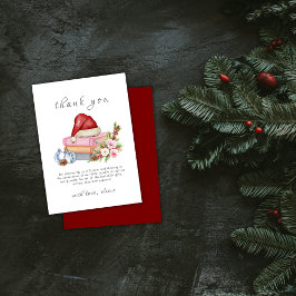 Tarjeta De Agradecimiento Red New Chapter Begins Winter Floral Baby Shower 