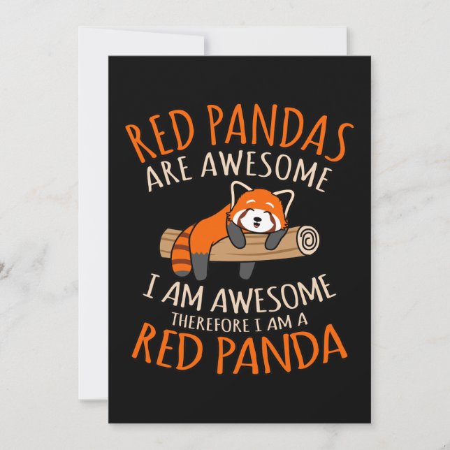 Tarjeta De Agradecimiento Red Pandas Are Awesome Cute Pet Animal Panda Lover (Anverso)