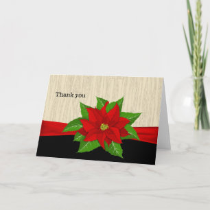 Tarjeta De Agradecimiento Red Poinsettia Gracias