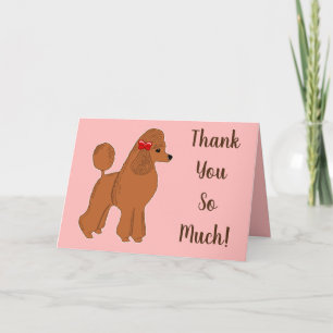 Tarjeta De Agradecimiento Red Poodle Rubor Pink Muchas Gracias