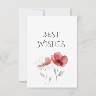 Tarjeta De Agradecimiento Red Poppies Los Mejores Deseos