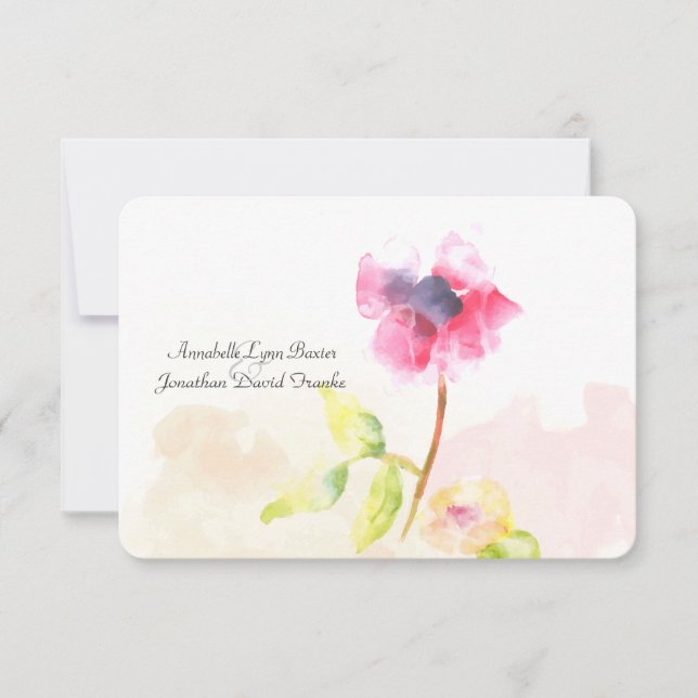 Tarjeta de agradecimiento Red Poppy Flat (Anverso)