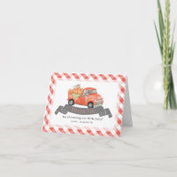 Red Pumpkin Truck Gingham Baby Shower