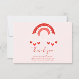 Tarjeta De Agradecimiento Red Rainbow baby shower thank you