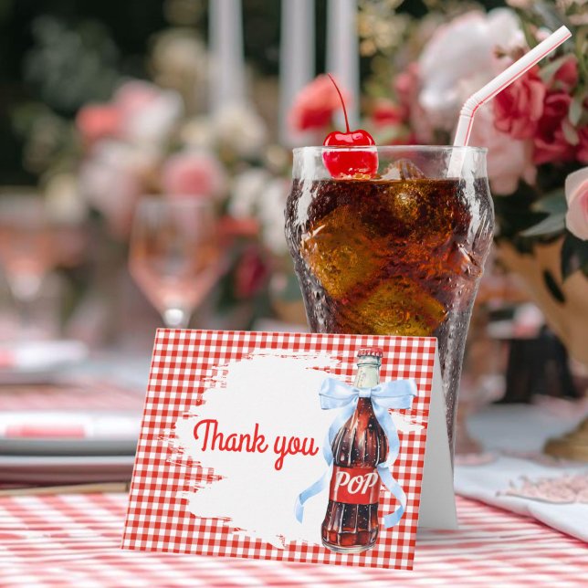 Tarjeta De Agradecimiento Red Ready to Pop Baby Shower Thank you (She's ready to pop baby shower thank you card )