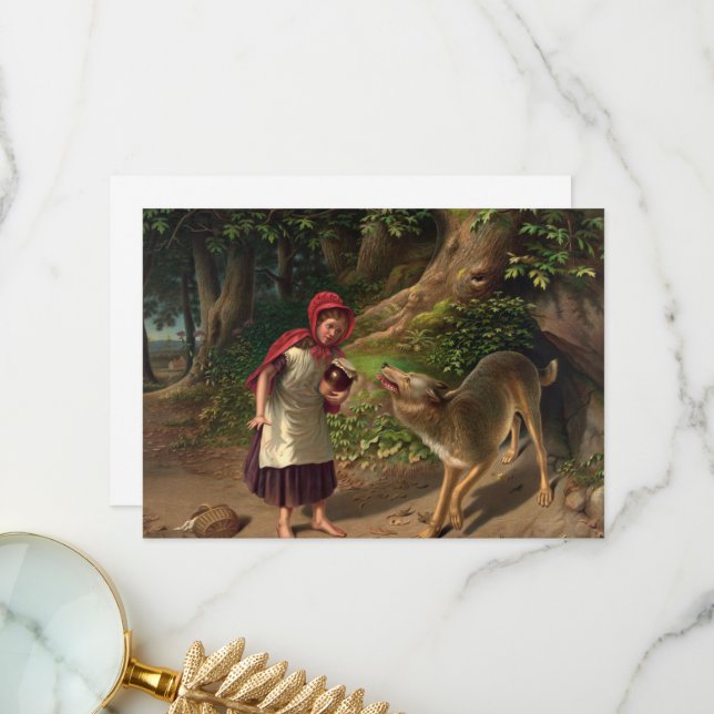Tarjeta De Agradecimiento Red-Ridinghood y el lobo de William Beard (Anverso/Reverso In Situ)