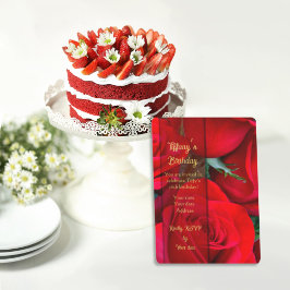 Tarjeta De Agradecimiento Red Rose Birthday Card