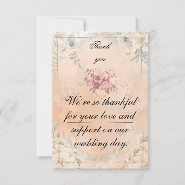 Tarjeta De Agradecimiento Red Roses flat Thank You Card  (Anverso)