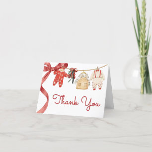 Tarjeta De Agradecimiento Red Santa Baby Navidad Baby Shower