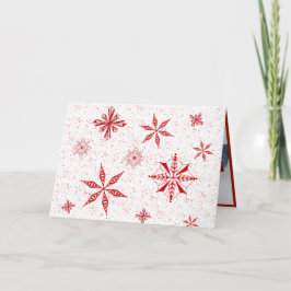 Tarjeta De Agradecimiento Red Snow on White Canvas Design Christmas Card