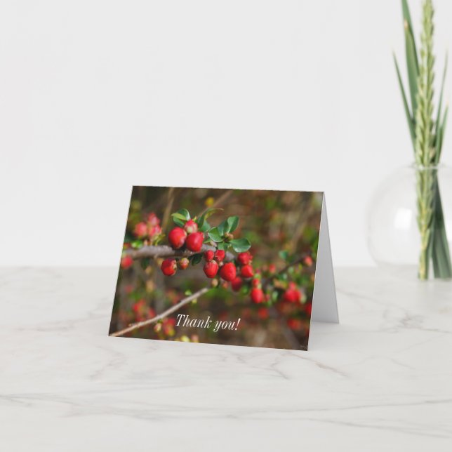 Tarjeta De Agradecimiento Red Spring Buds (Anverso)