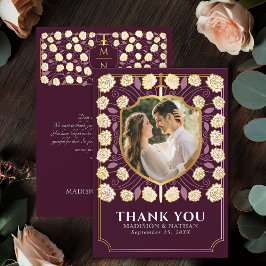 Tarjeta De Agradecimiento Red Sword & Shield Medieval Fantasy Boda