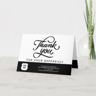 Tarjeta De Agradecimiento Referencia Comercial con Logotipo Personalizado Mo