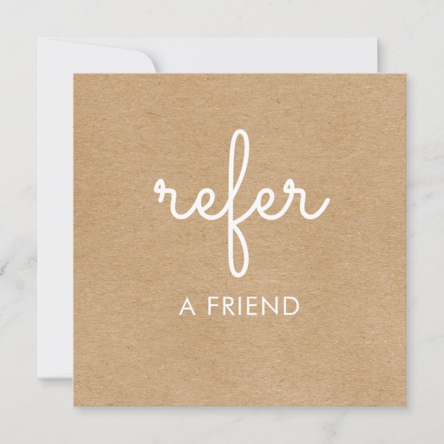 Tarjeta De Agradecimiento Referencias de guión elegante de Kraft rústico (Anverso)