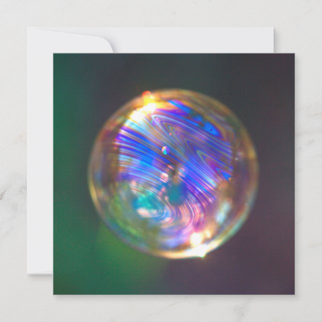 Tarjeta De Agradecimiento Reflejo de burbuja flotante (Anverso)