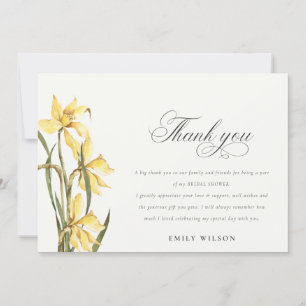 Tarjeta De Agradecimiento Regadera Floral Acuarela Amarilla de Narciso Nupci
