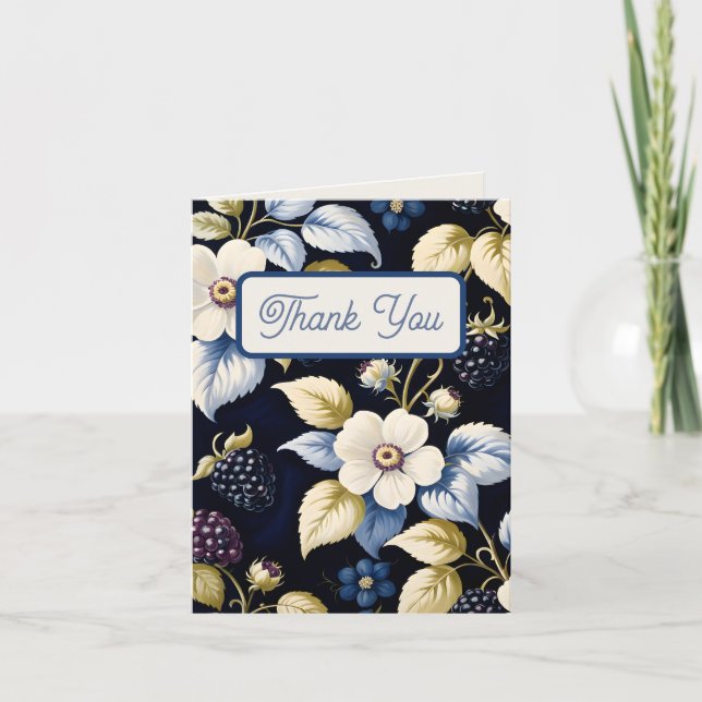 Tarjeta De Agradecimiento Regal Floral Elegance: Ducha nupcial (Anverso)