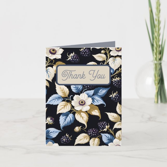 Tarjeta De Agradecimiento Regal Floral Elegance: Ducha nupcial (Anverso)