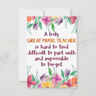 Tarjeta De Agradecimiento Regalo de Apreciación de la Decoración del Maestro