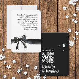 Tarjeta De Agradecimiento Regalo de Boda Arco Iris Blanco Negro Registro de