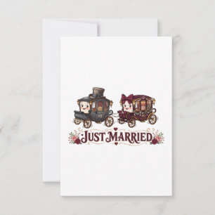 Tarjeta De Agradecimiento Regalo de bodas para carruajes recién casados