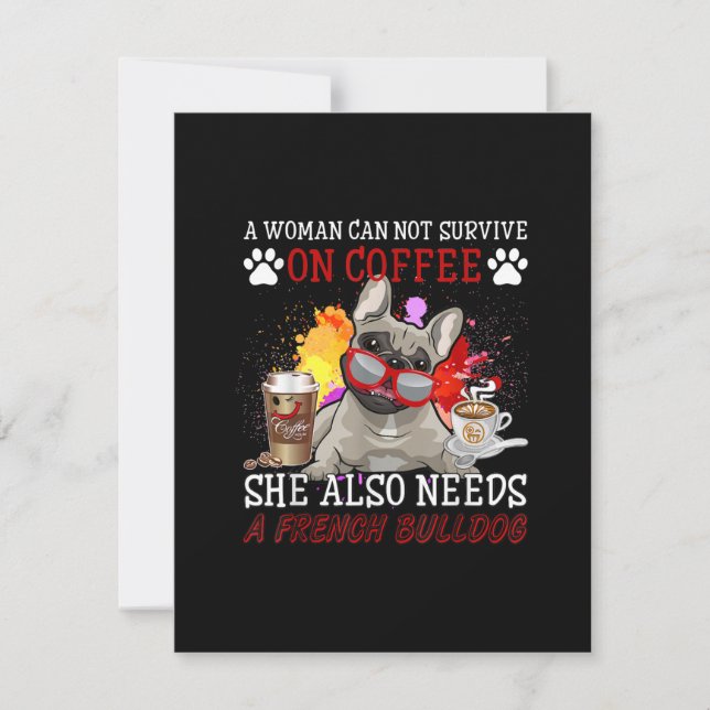 Tarjeta De Agradecimiento Regalo de bulldog | Café Que También Necesita Bull (Anverso)