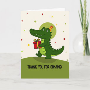 Tarjeta De Agradecimiento Regalo de Cocodrilo Adorable