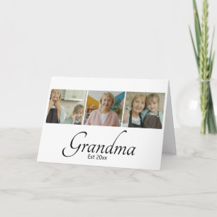 Tarjeta De Agradecimiento Regalo de Colograma de 3 Fotos Personalizado Año d