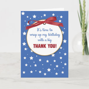 Tarjeta De Agradecimiento Regalo de cumpleaños gracias a los presentes, cint
