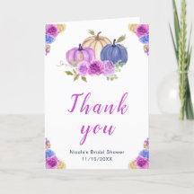 Regalo de ducha de novia de calabazas florales púr