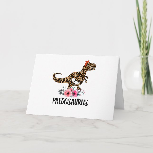 Tarjeta De Agradecimiento Regalo de embarazo divertido de Pregosaurus (Anverso)
