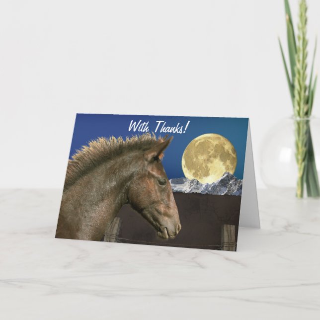 Tarjeta De Agradecimiento Regalo de Equine Animal lover (Anverso)