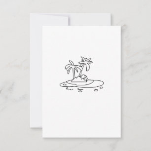 Tarjeta De Agradecimiento regalo de Isla del Paraíso, dibujo lineal