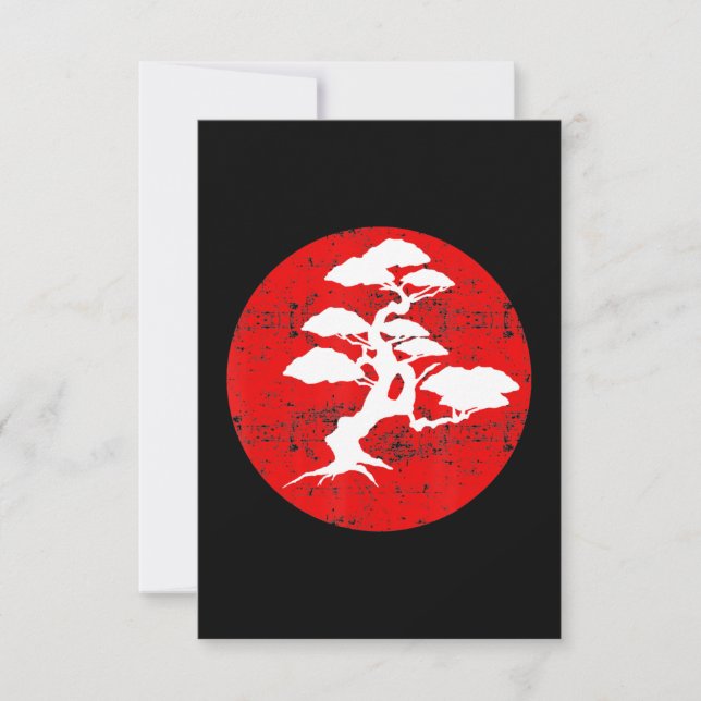 Tarjeta De Agradecimiento Regalo de karate rojo del árbol bonsai japonés (Anverso)