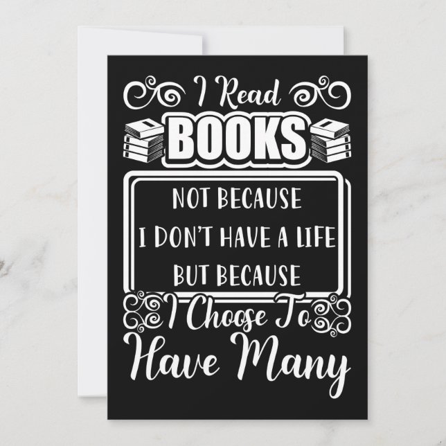 Tarjeta De Agradecimiento Regalo de lector Tengo muchos libros (Anverso)
