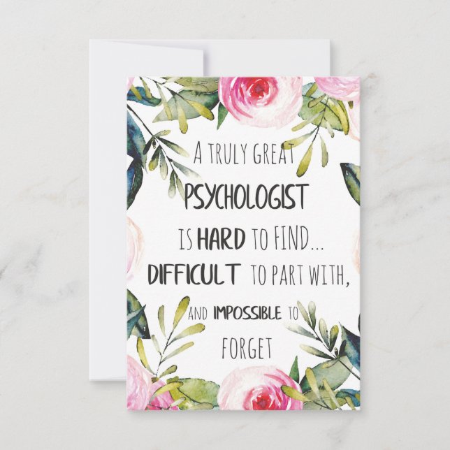 Tarjeta De Agradecimiento Regalo de oficina para psicólogos (Anverso)