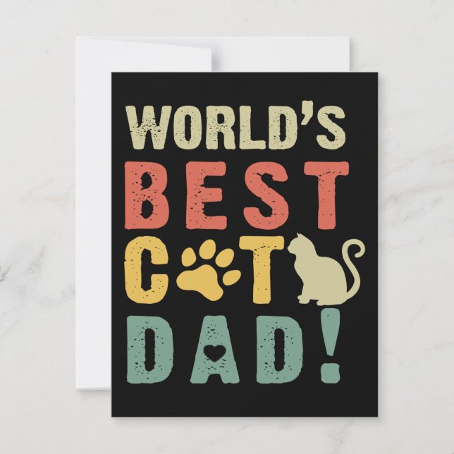Tarjeta De Agradecimiento Regalo de papá| del mundo.Mejor.Gato. ¡Papá! (Anverso)