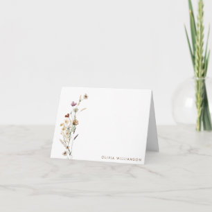 Tarjeta De Agradecimiento Regalo de papelería personalizada de flores silves