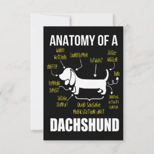 Tarjeta De Agradecimiento Regalo de perro Anatomía De Dachshund