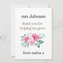 Tarjeta De Agradecimiento Regalo de profesor personalizado, regalo de profes