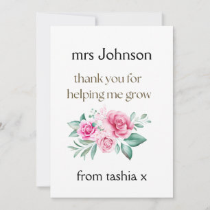 Tarjeta De Agradecimiento Regalo de profesor personalizado, regalo de profes