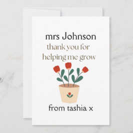 Tarjeta De Agradecimiento Regalo de profesor personalizado, regalo de profes