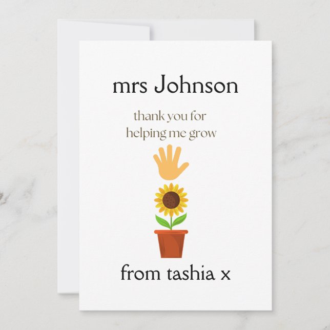 Tarjeta De Agradecimiento Regalo de profesor personalizado, regalo de profes (Anverso)