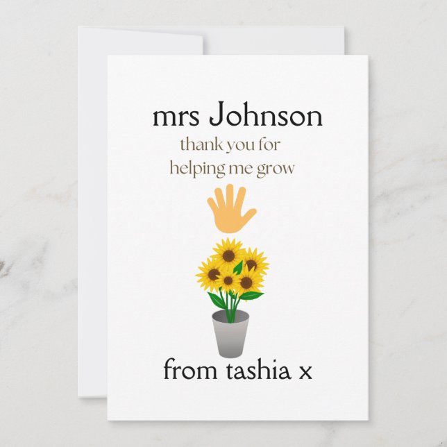 Tarjeta De Agradecimiento Regalo de profesor personalizado, regalo de profes (Anverso)