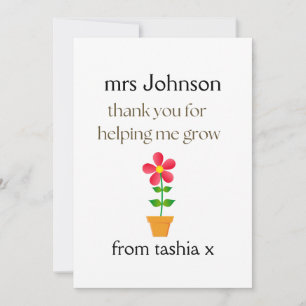 Tarjeta De Agradecimiento Regalo de profesor personalizado, regalo de profes