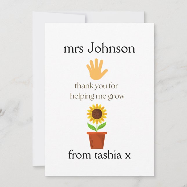 Tarjeta De Agradecimiento Regalo de profesor personalizado, regalo de profes (Anverso)