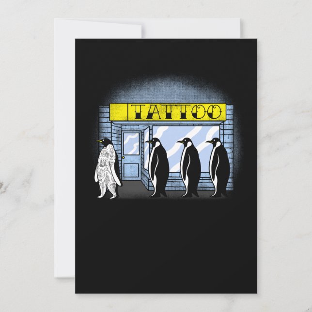 Tarjeta De Agradecimiento Regalo de tatuajes de pengiun (Anverso)