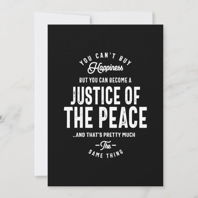 Tarjeta De Agradecimiento Regalo De Título De Trabajo De Justicia De Paz (Anverso)